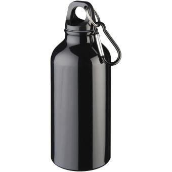 Oregon 400 ml RCS certified recycled aluminium water bottle with carabiner Black