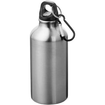 Oregon 400 ml RCS certified recycled aluminium water bottle with carabiner Silver