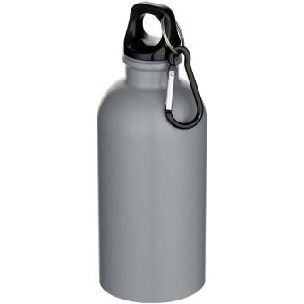 Oregon 400 ml matte RCS-zertifizierte einwandige Trinkflasche aus recyceltem Edelstahl mit Karabinerhaken Grau