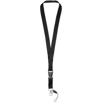 Sagan Lanyard mit abnehmbarer Schnalle und Handyband Schwarz