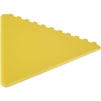 Frosty triangular recycled plastic ice scraper Yellow