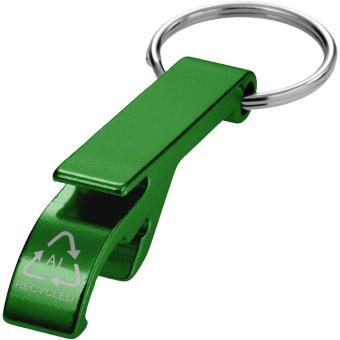 Tao RCS recycled aluminium bottle and can opener with keychain Green