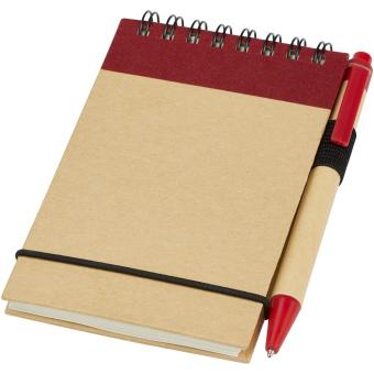 Zuse A7 recycled jotter notepad with pen, nature Nature,red