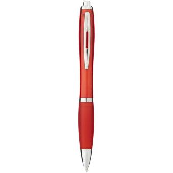 Nash ballpoint pen with coloured barrel and grip Red