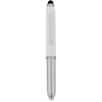 Xenon stylus ballpoint pen with LED light White/silver