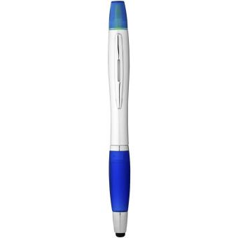 Nash Stylus Kugelschreiber und Marker (schwarze Mine), silber Silber, navy
