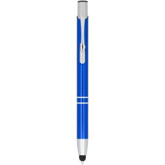 Moneta anodized aluminium click stylus ballpoint pen (blue ink) Dark blue