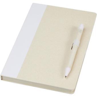 Dairy Dream A5 Notizbuch und Kugelschreiber-Set aus recyceltem Milchkarton Weiß