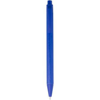 Chartik monochromatic recycled paper ballpoint pen with matte finish (black ink) Aztec blue