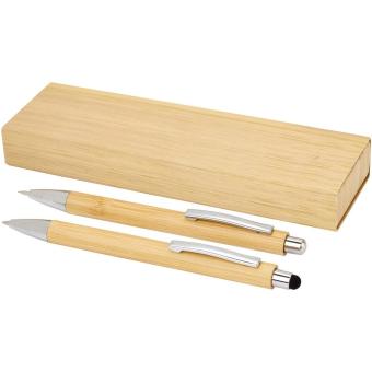 Oblys bamboo ballpoint pen and mechanical pencil set (black ink) Nature