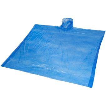 Mayan recycled plastic disposable rain poncho with storage pouch Dark blue
