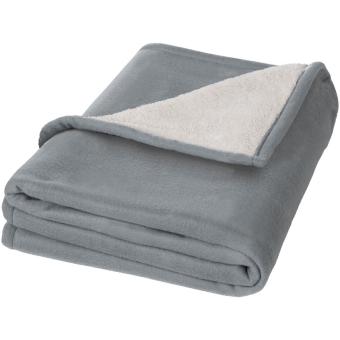 Springwood soft fleece and sherpa plaid blanket Gray