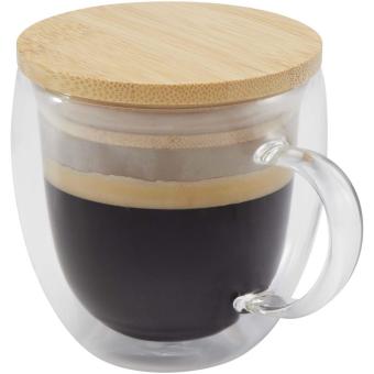 Lenora 250 ml Glasbecher mit Bambusdeckel Transparent