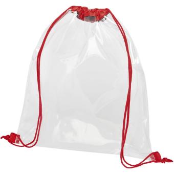 Lancaster transparent drawstring bag 5L Transparent red