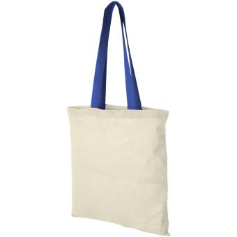 Nevada 100 g/m² cotton tote bag coloured handles 7L Nature/dark blue