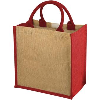 Chennai jute tote bag 16L, nature Nature,red