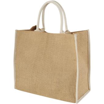 Harry coloured edge jute tote bag 25L, nature Nature,white