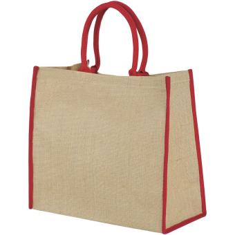 Harry coloured edge jute tote bag 25L, nature Nature,red