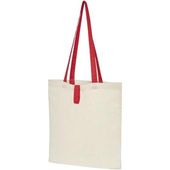Nevada 100 g/m² cotton foldable tote bag 7L, nature Nature,red