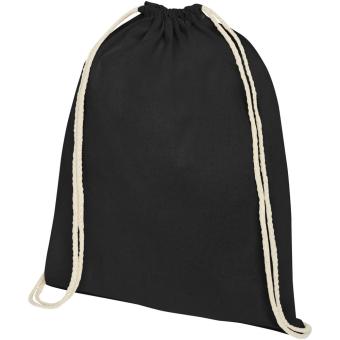 Oregon 140 g/m² cotton drawstring bag 5L Black