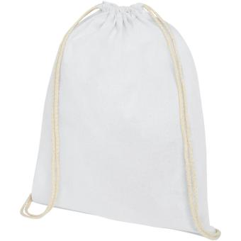 Oregon 140 g/m² cotton drawstring bag 5L White