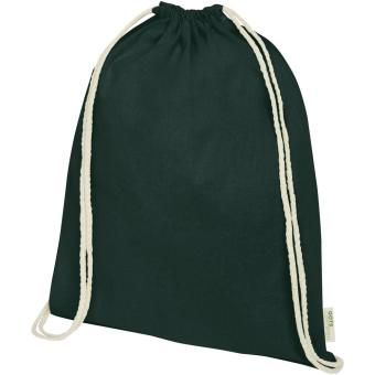 Orissa 140 g/m² GOTS organic cotton drawstring bag 5L Dark green