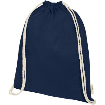 Orissa 140 g/m² GOTS organic cotton drawstring bag 5L Navy