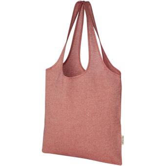 Pheebs 150 g/m² recycled cotton trendy tote bag 7L Red marl