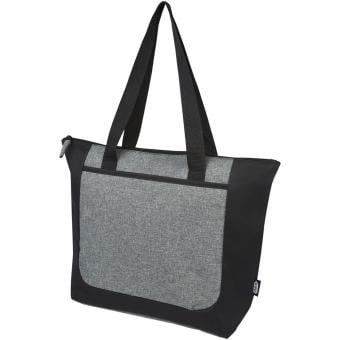 Reclaim GRS recycled two-tone zippered tote bag 15L Black/gray