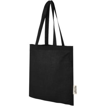 Madras 140 g/m2 GRS recycled cotton tote bag 7L Black