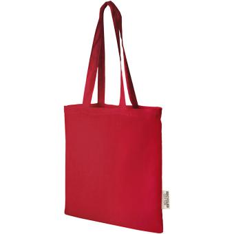 Madras 140 g/m2 GRS recycled cotton tote bag 7L Red