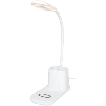 Bright desk lamp and organizer with wireless charger White