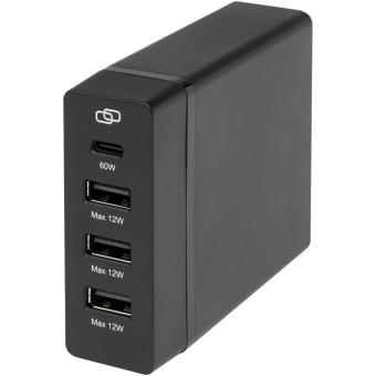 ADAPT 72W recycled plastic PD power station Black