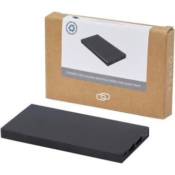 Connect 5000 mAh recycled aluminium power bank Black