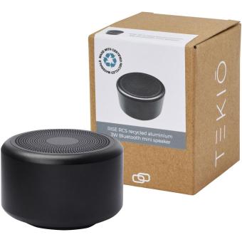 Rise 3W RCS recycled aluminium Bluetooth® mini speaker Black