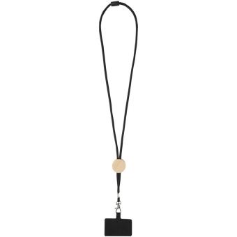 Adhab smartphone lanyard with bamboo details Black