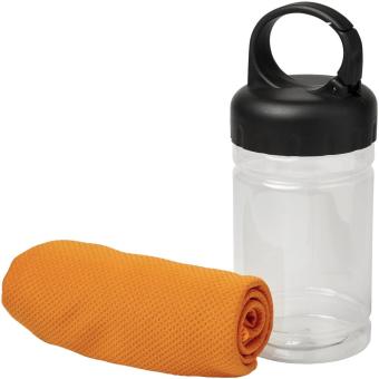 Remy cooling towel in PET container Orange