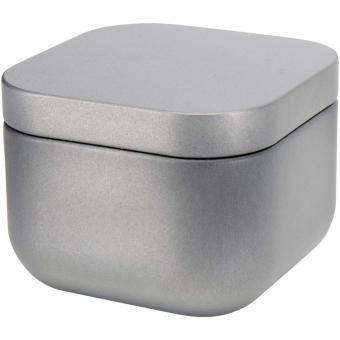 Tindra Quadratische Zinnkerze mit Vanille Duft Silber matt
