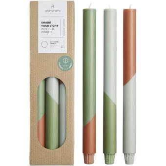 Originalhome Eden Diagonale Kerzen – 3er-Set Mintgrün
