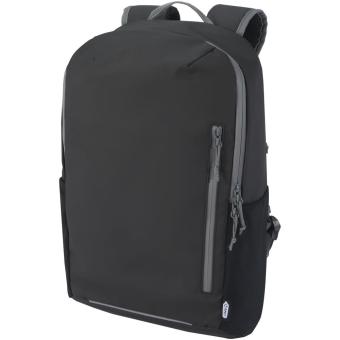 Aqua 15" GRS recycled water resistant laptop backpack 21L Black