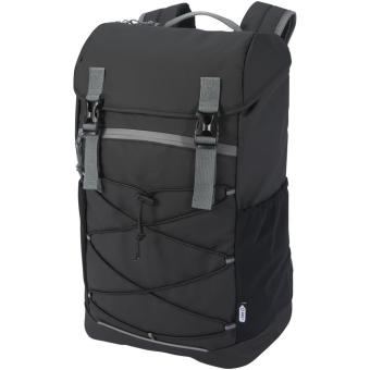 Aqua 15,6" GRS recycelter wasserabweisender Laptop-Rucksack 23 L Schwarz