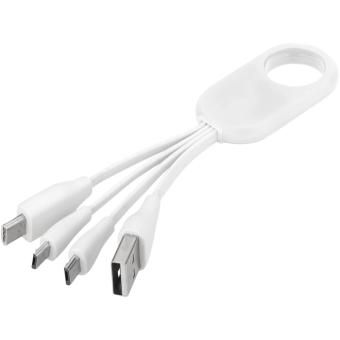 Troup 4-in-1 charging cable with type-C tip White