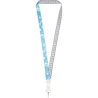 Isla 1-metre recycled PET sublimation lanyard with safety breakaway White