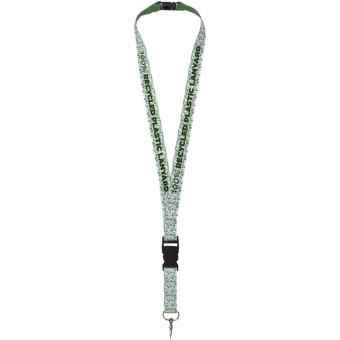 Balta recycled PET lanyard with safety buckle, white White | 10mm
