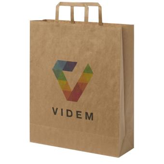 Kraftpapiertasche 80-90 g/m² mit flachen Griffen – 32 × 12 × 40 cm Natur
