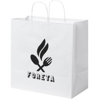 Kraftpapiertasche 80-90 g/m² mit gedrehten Griffen – 34 × 20 × 35 cm Weiß