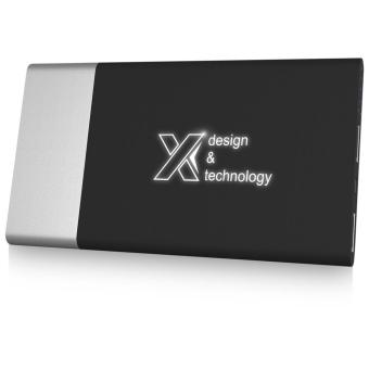 SCX.design P20 5000 mAh Powerbank mit Leuchtlogo Weiß/silber