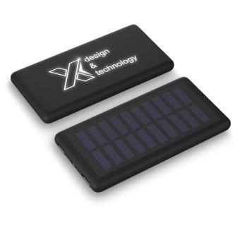 SCX.design P30 8000 mAh Solar Powerbank mit Leuchtlogo Schwarz/weiss