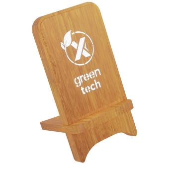 SCX.design W26 10W wooden wireless charging phone stand with light-up logo Timber