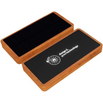 SCX.design P32 Solar-Powerbank 10.000 mAh mit Leuchtlogo Holz